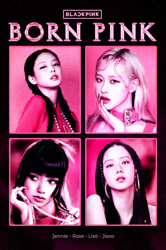 Blackpink Jennie Rose Lisa Jisoo Born Pink 2022 Album K-pop Art Music Poster