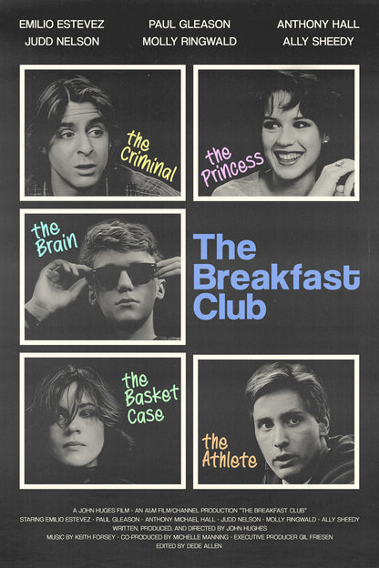 The Breakfast Club 1985 Art Movie Poster