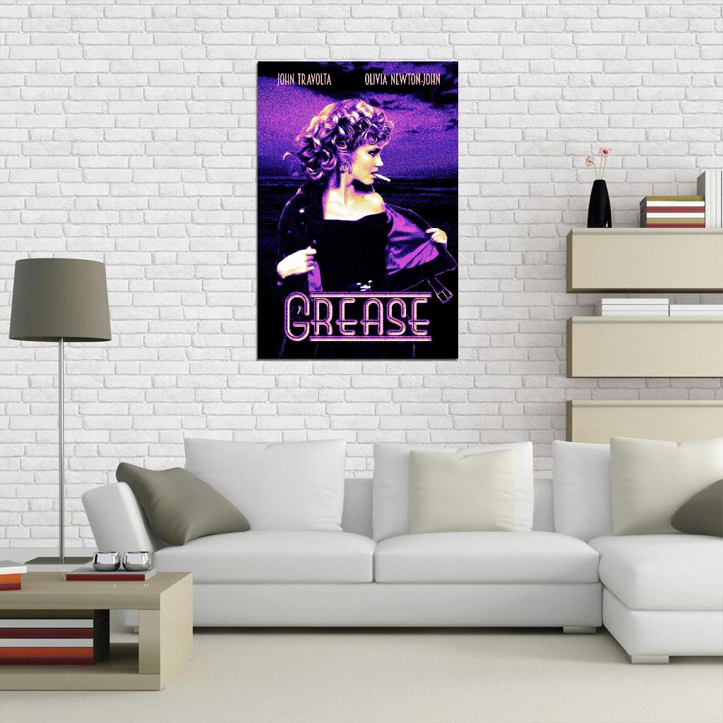 Grease 1978 Olivia Newton-John Retro Musical Comedy Art Movie Poster