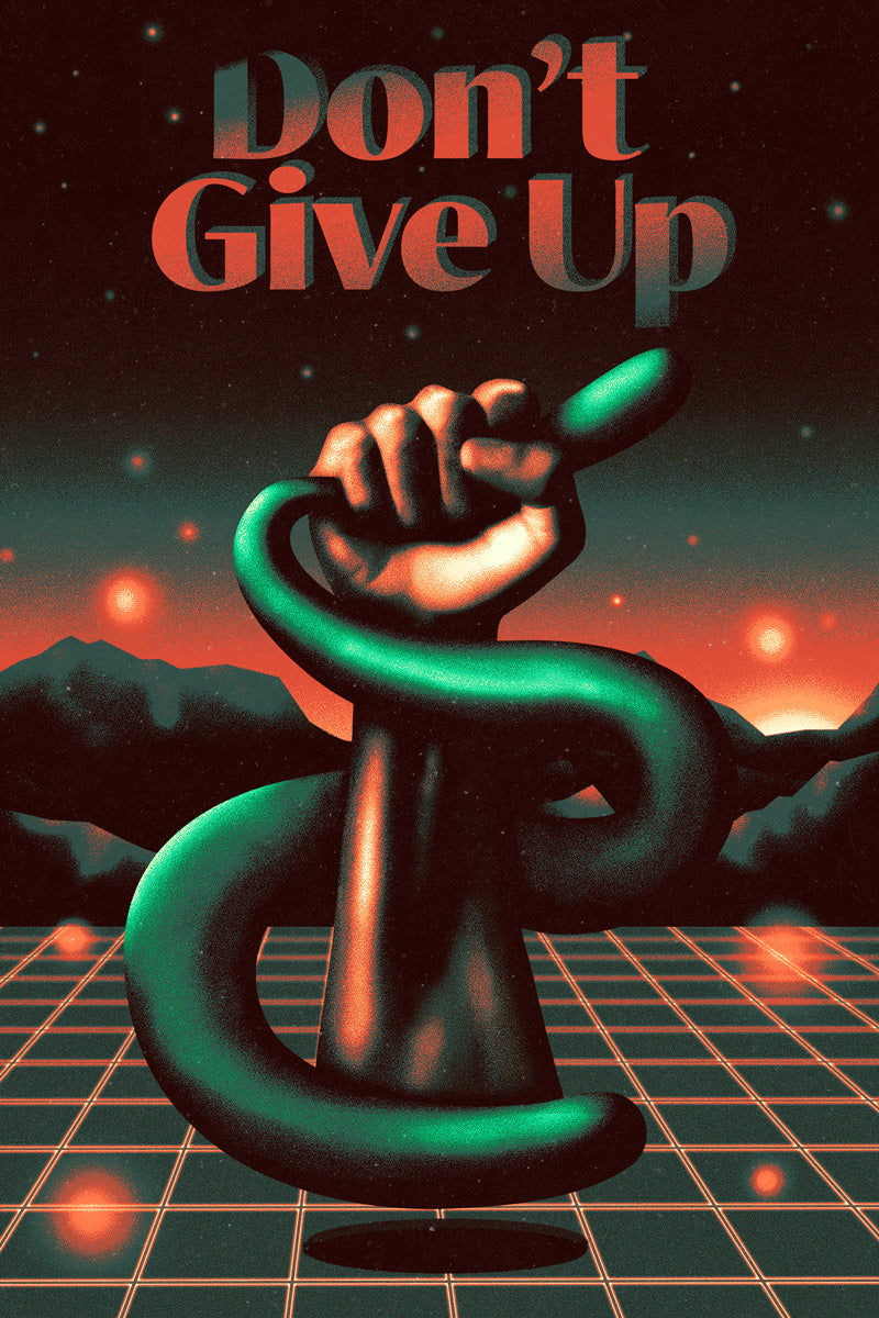 Don't Give Up Motivational Vintage Art Poster