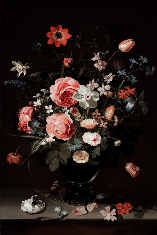 Flowers Vintage Dark Academia Style Poster