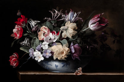 Flowers In The Vase Dark Academia Vintage Aethetic Poster