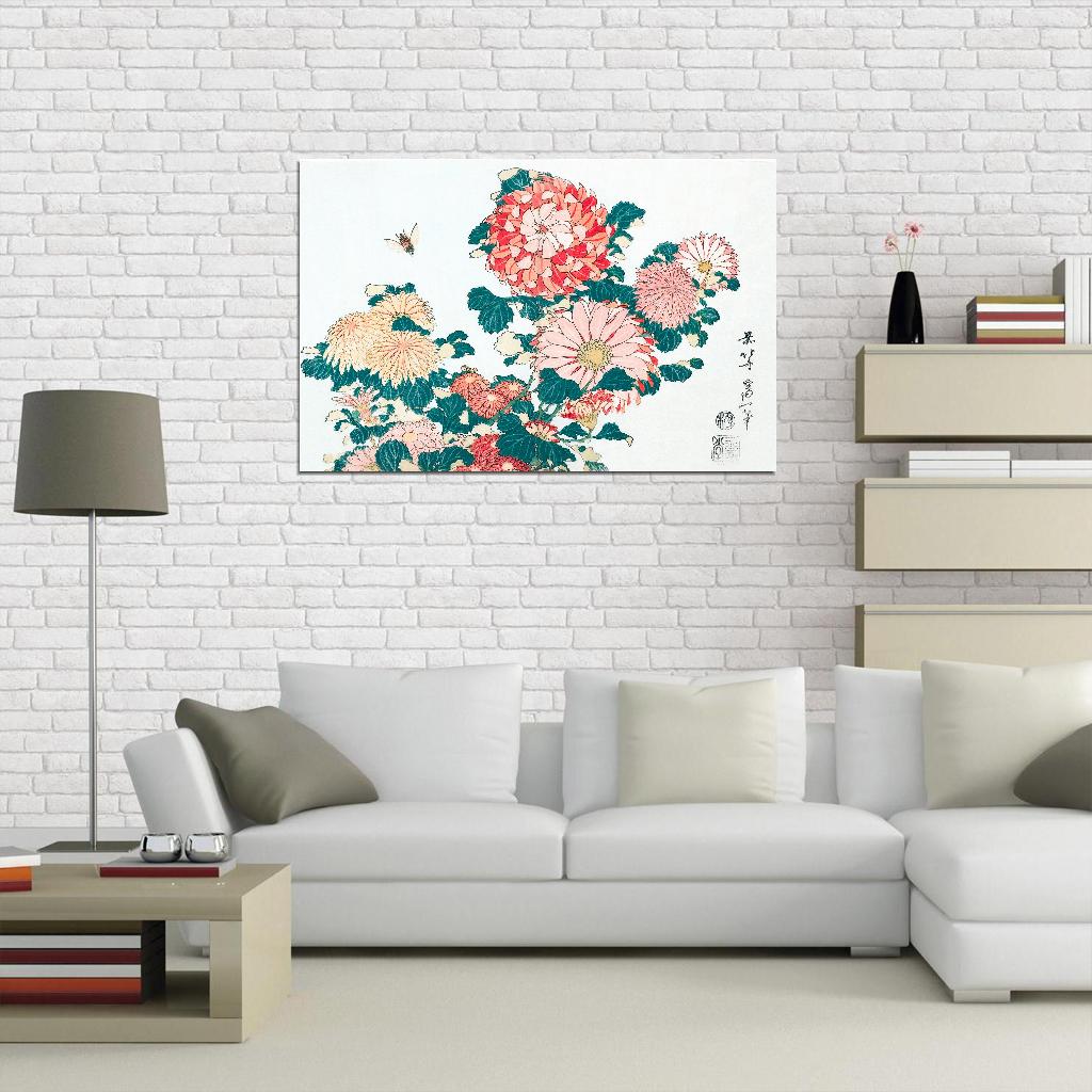 Flower Bloom Bee Japanese Traditional Poster