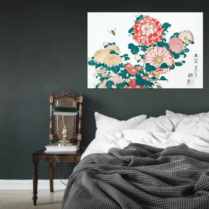 Flower Bloom Bee Japanese Traditional Poster