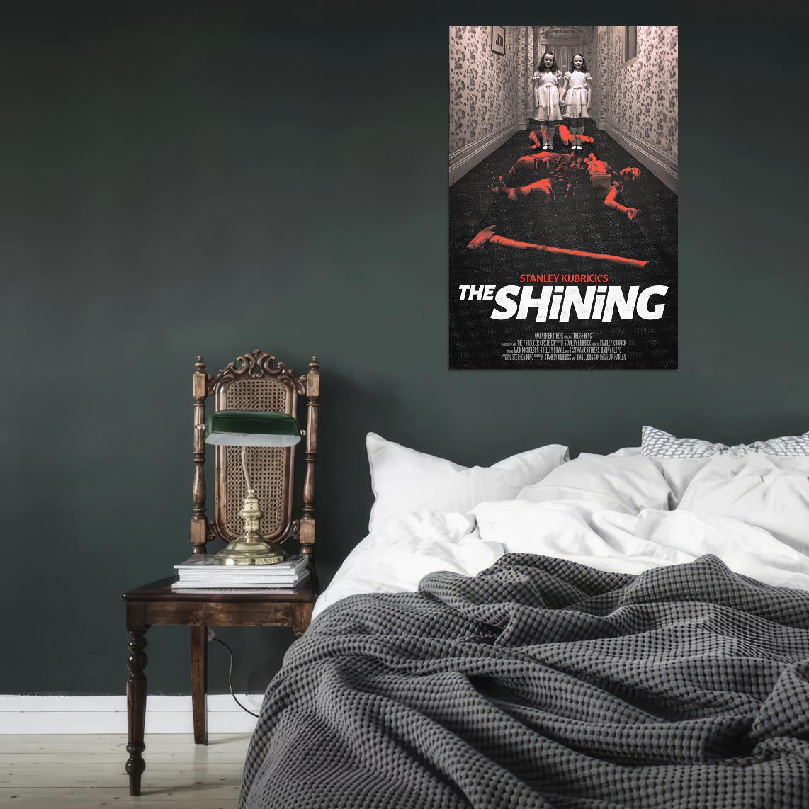 Shining Twins Horror 1980 Stanley Kubrick Stephen King Vintage Art Movie Poster