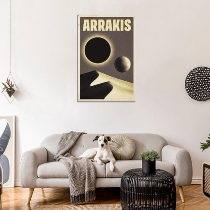 Dune Arrakis Space Moon Sun Eclipse Art Movie Poster