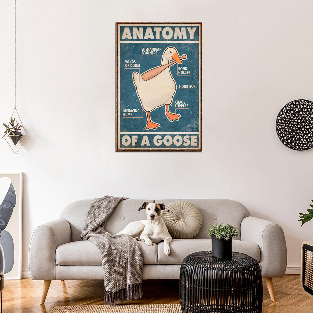 Anatomy Of A Goose Funny Duck Vintage Art Poster