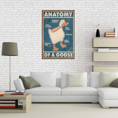 Anatomy Of A Goose Funny Duck Vintage Art Poster