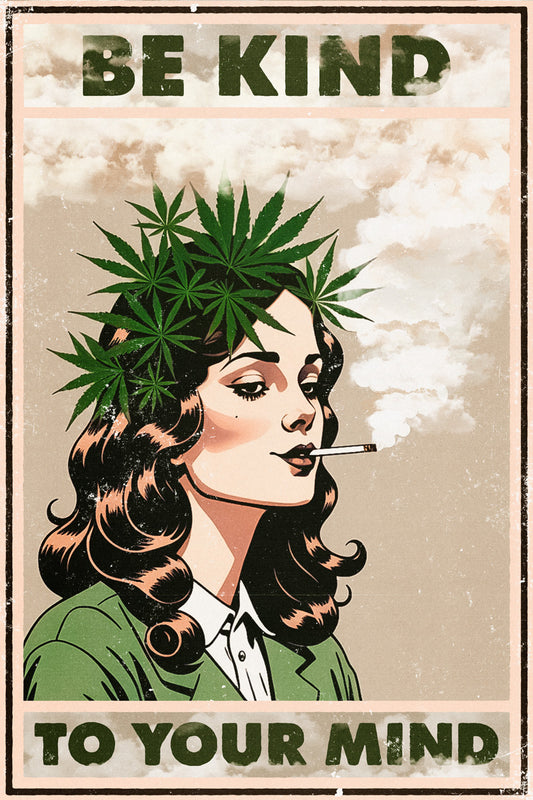 Be Kind To Your Mind 420 Boho Vintage Art Poster - xonomax