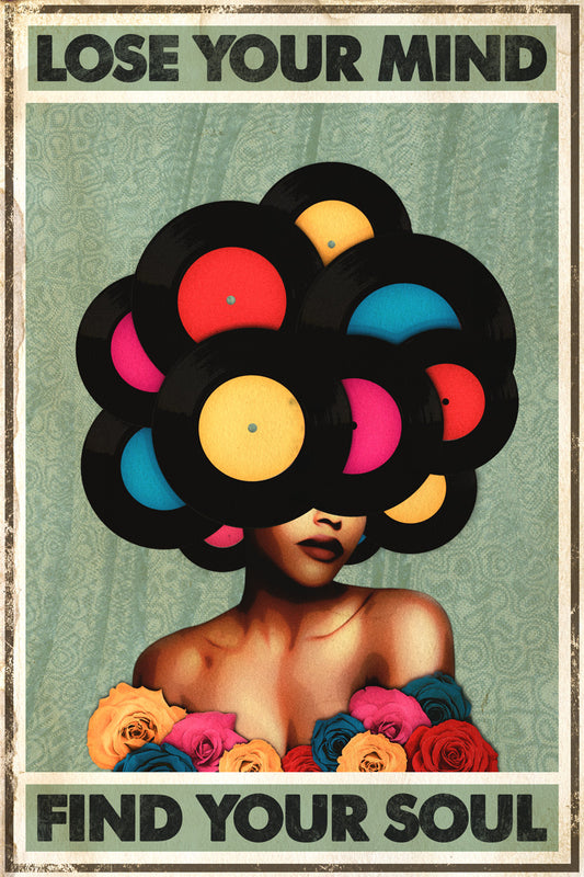 Lose Your Mind Find Your Soul Boho Aesthetic Woman Vintage Art Poster - xonomax