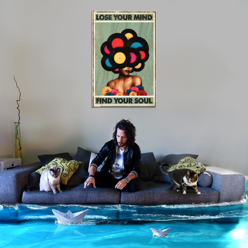 Lose Your Mind Find Your Soul Boho Aesthetic Woman Vintage Art Poster - xonomax