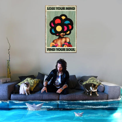 Lose Your Mind Find Your Soul Boho Aesthetic Woman Vintage Art Poster - xonomax