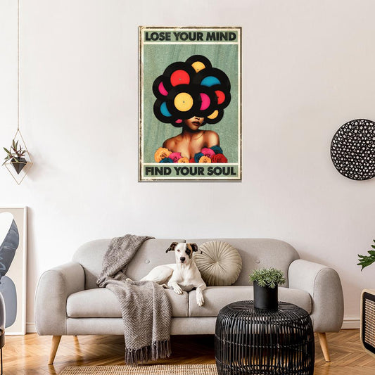 Lose Your Mind Find Your Soul Boho Aesthetic Woman Vintage Art Poster - xonomax