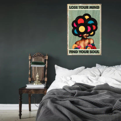 Lose Your Mind Find Your Soul Boho Aesthetic Woman Vintage Art Poster - xonomax