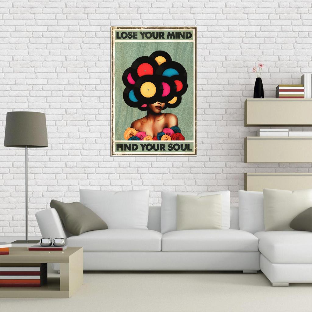 Lose Your Mind Find Your Soul Boho Aesthetic Woman Vintage Art Poster - xonomax