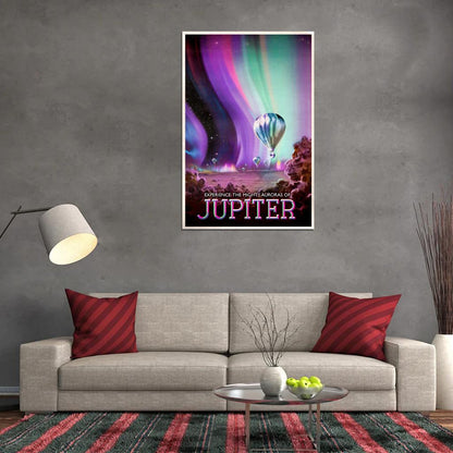 NASA Space Travel Experience the Mighty Auroras of Jupiter Vintage Art Poster