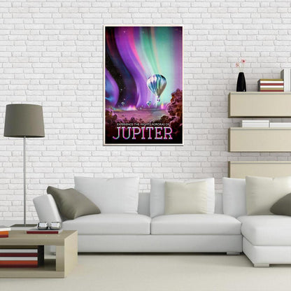 NASA Space Travel Experience the Mighty Auroras of Jupiter Vintage Art Poster