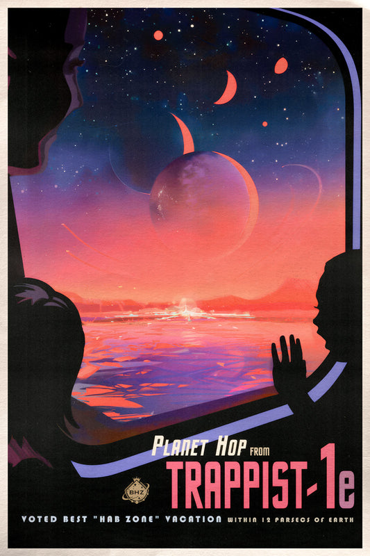 NASA Space Travel Planet Hope from Trappist-1e Vintage Art Poster