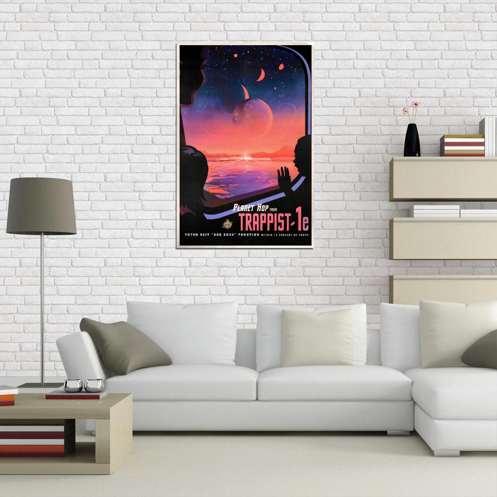 NASA Space Travel Planet Hope from Trappist-1e Vintage Art Poster