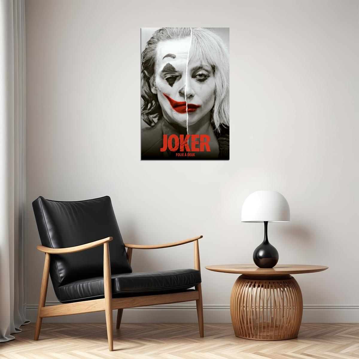 Joker: Folie a Deux 2024 Movie Poster Joaquin Phoenix Lady Gaga Film Wall Print