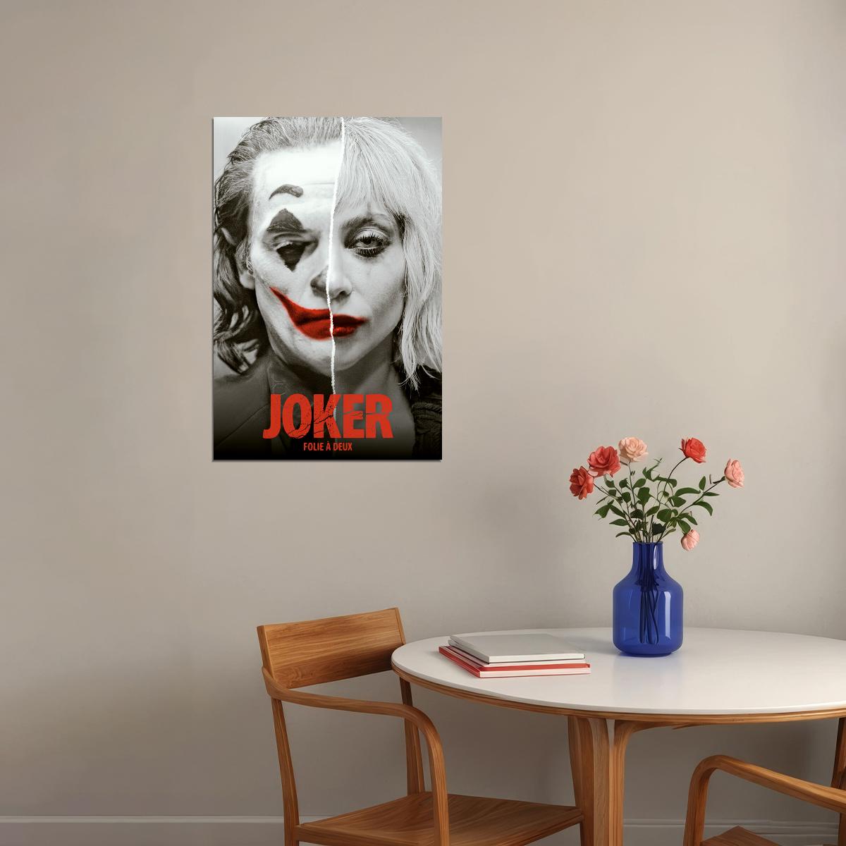 Joker: Folie a Deux 2024 Movie Poster Joaquin Phoenix Lady Gaga Film Wall Print