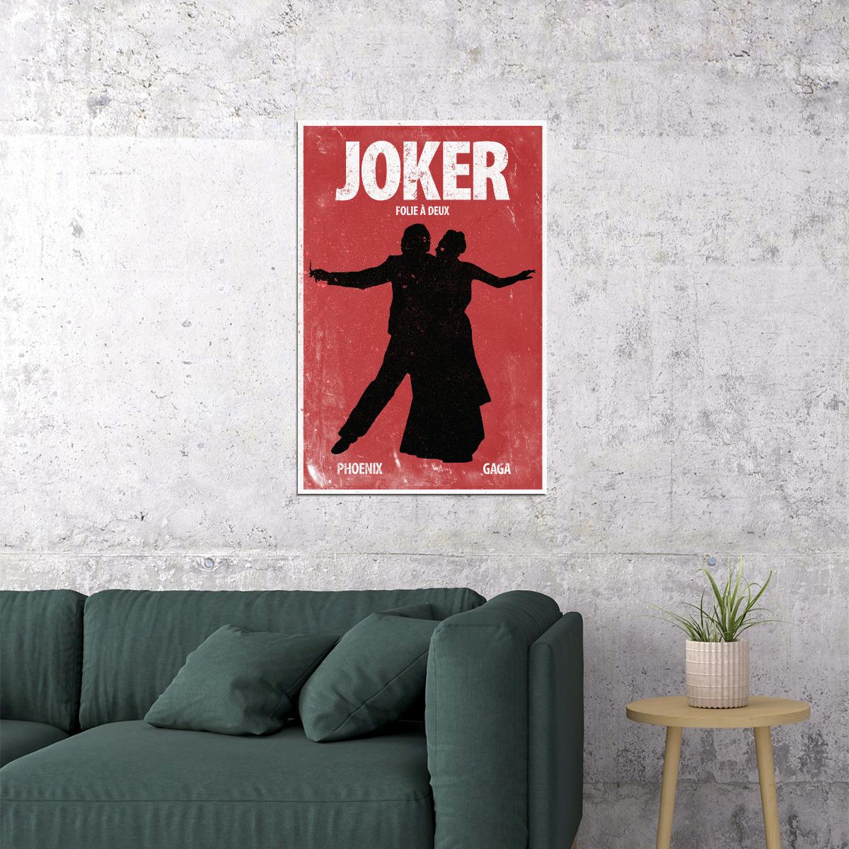 Joker: Folie a Deux 2024 Movie Poster Joaquin Phoenix Lady Gaga Film Wall Print