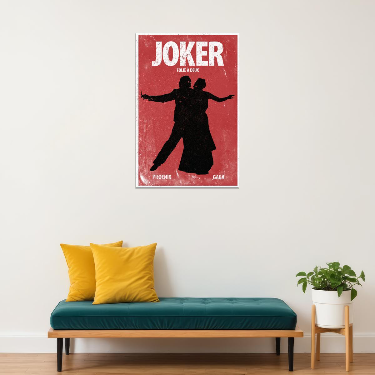 Joker: Folie a Deux 2024 Movie Poster Joaquin Phoenix Lady Gaga Film Wall Print