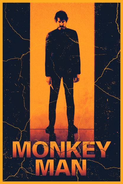 Monkey Man 2024 Dev Patel Movie Poster Theater Room Wall Art