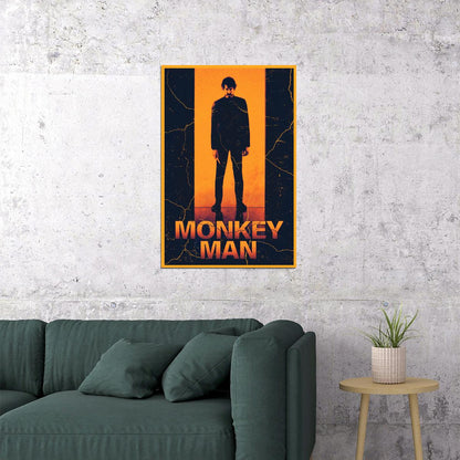 Monkey Man 2024 Dev Patel Movie Poster Theater Room Wall Art