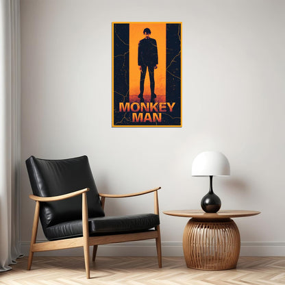 Monkey Man 2024 Dev Patel Movie Poster Theater Room Wall Art