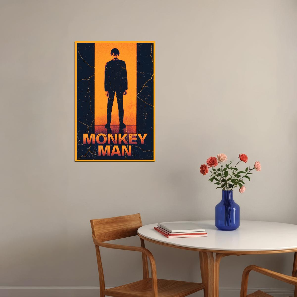 Monkey Man 2024 Dev Patel Movie Poster Theater Room Wall Art