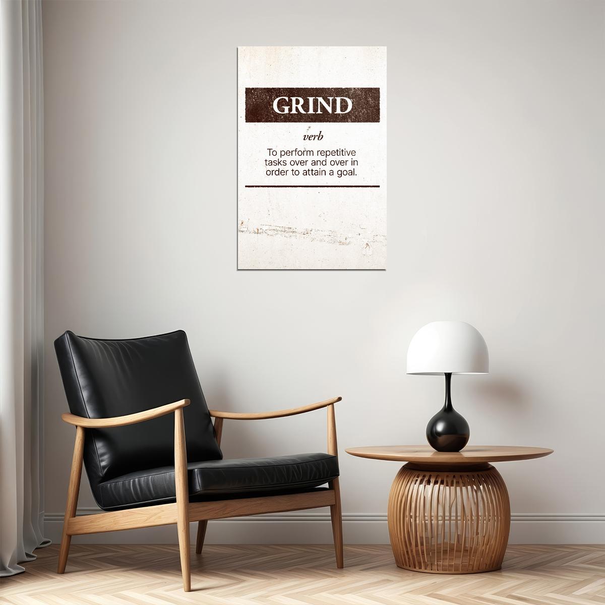 Grind Motivational Poster Inspirational Decor Print