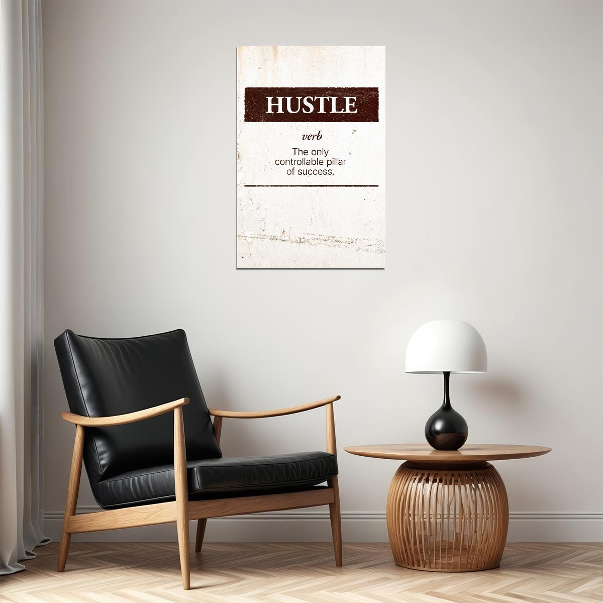 Hustle Motivational Poster Positive Daily Affirmations Wall Decor