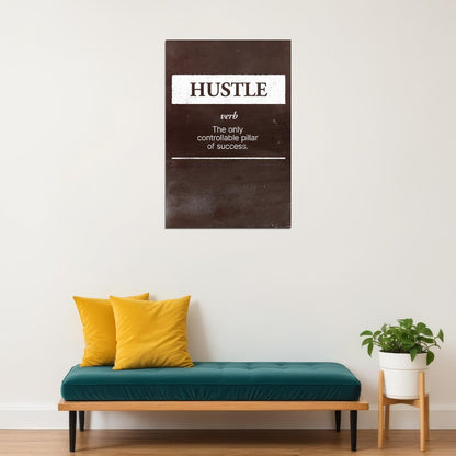 Hustle Motivational Poster Positive Daily Affirmations Wall Decor For Office