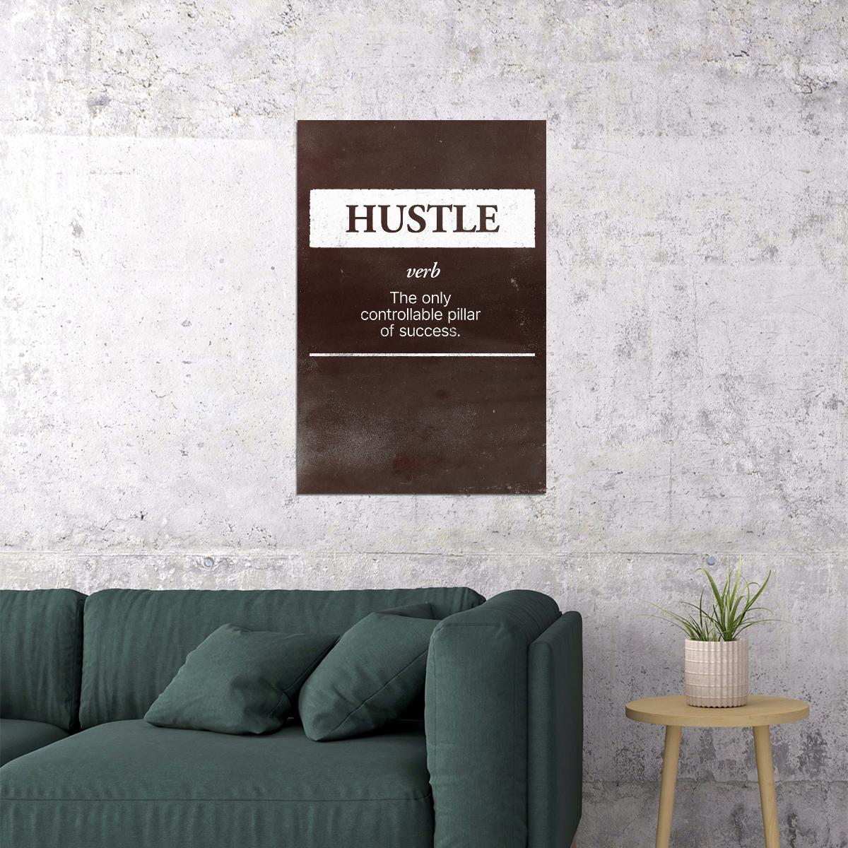 Hustle Motivational Poster Positive Daily Affirmations Wall Decor For Office