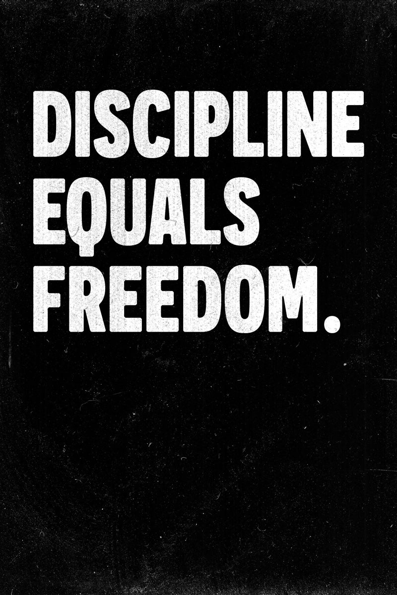 Discipline Equals Freedom Motivational Poster Positive Office Wall Art