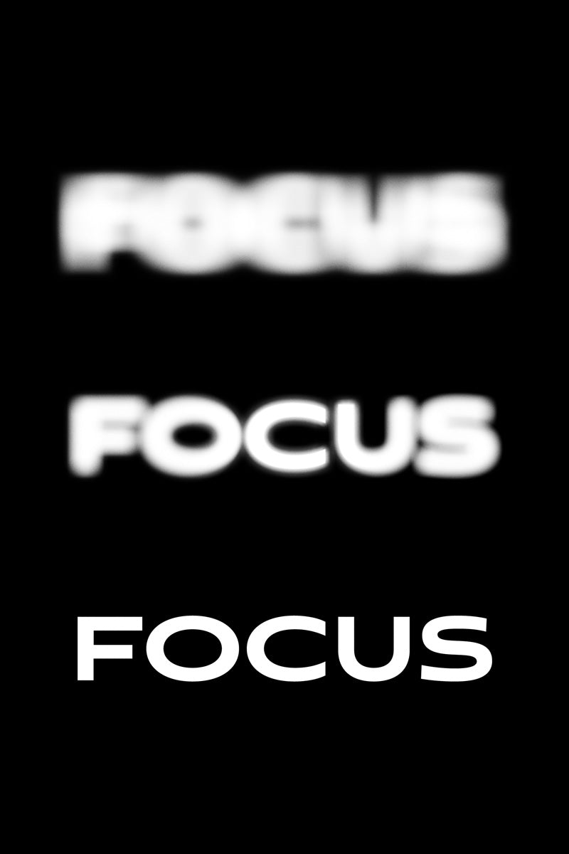 Focus Motivational Poster With Sayings Black And White Office Wall Art