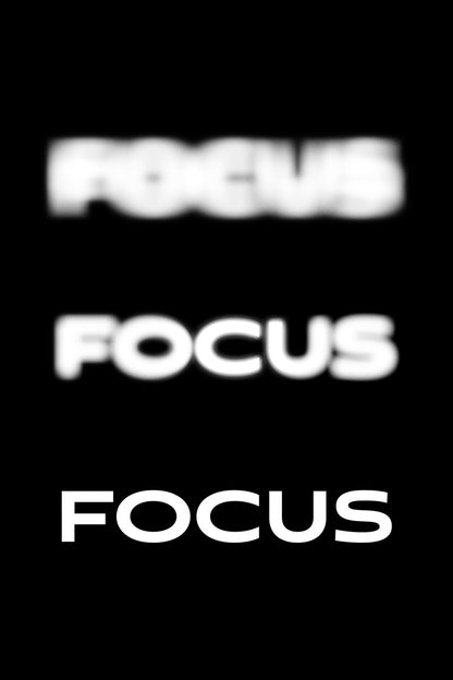 Focus Motivational Poster With Sayings Black And White Office Wall Art