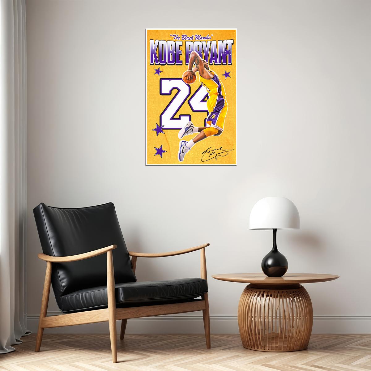 Kobe Bryant Black Mamba Basketball Poster Motivational Wall Art