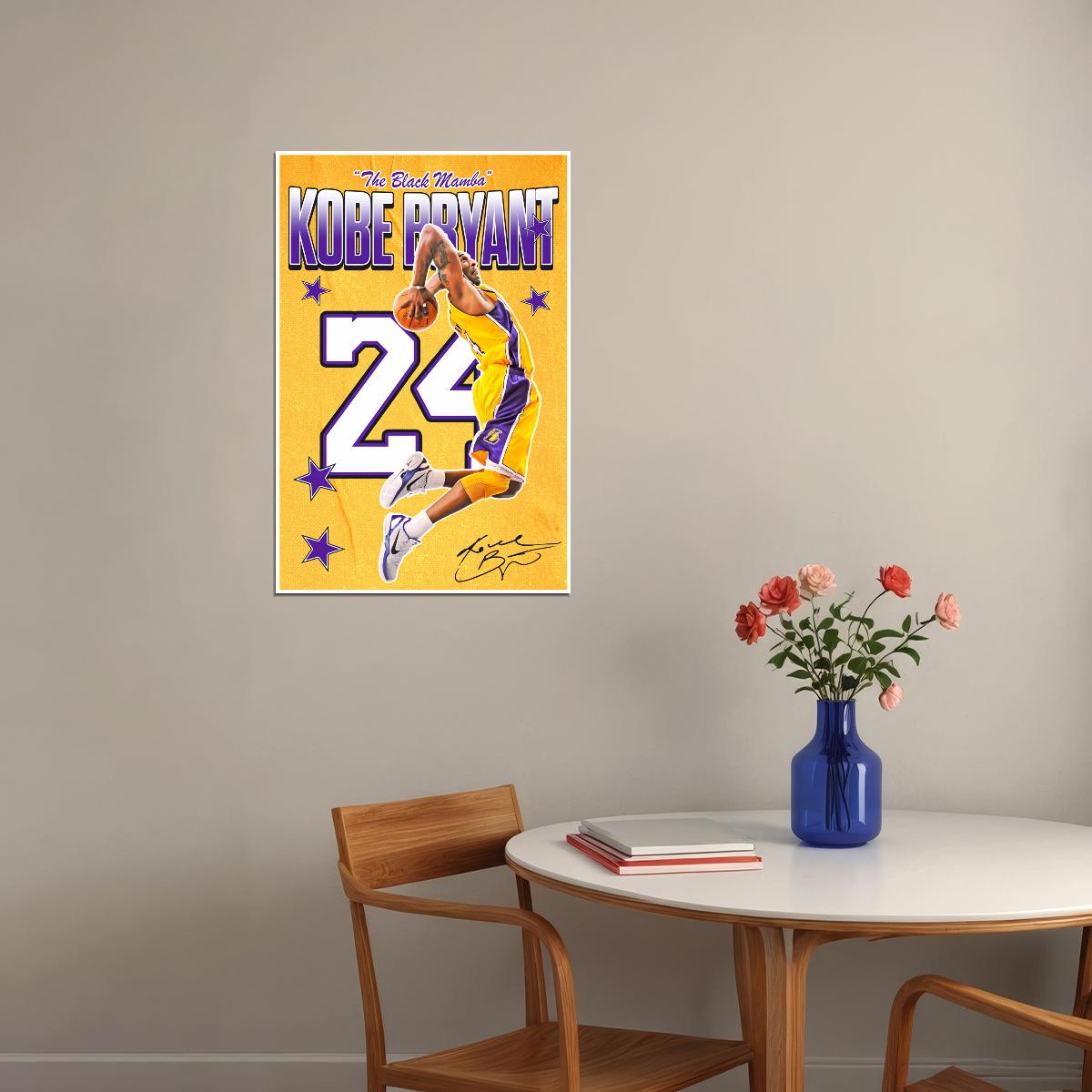 Kobe Bryant Black Mamba Basketball Poster Motivational Wall Art