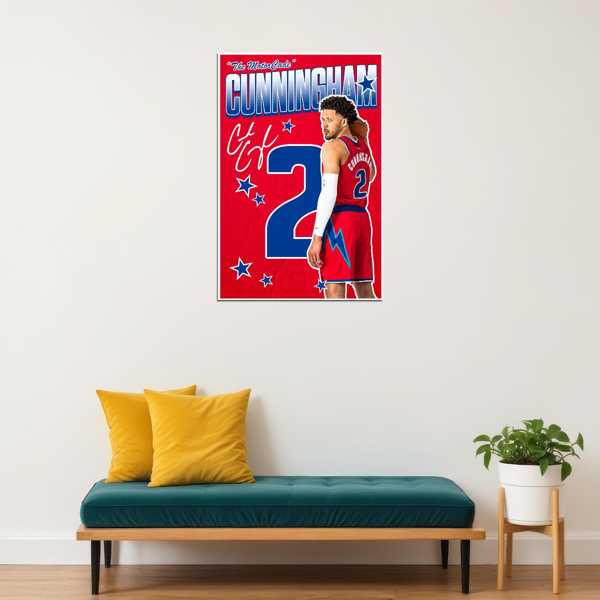 Cade Cunningham MotorCade Basketball Poster Sports Wall Art Print