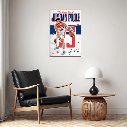 Jordan Poole Pool Party Basketball Poster Basketball Sports Print