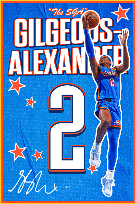 Shai Gilgeous-Alexander SGA Basketball Poster Motivational Wall Art