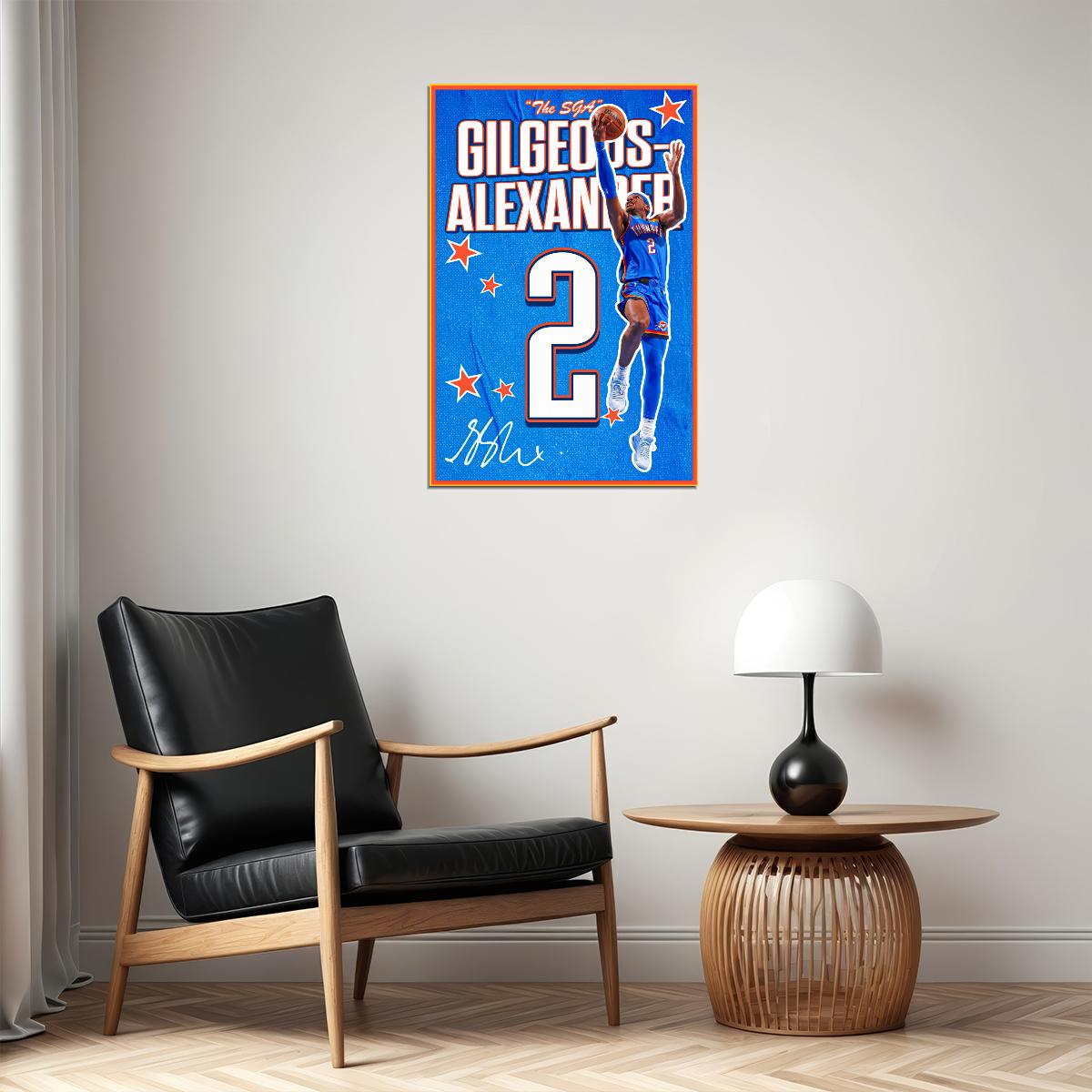 Shai Gilgeous-Alexander SGA Basketball Poster Motivational Wall Art