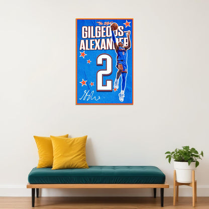 Shai Gilgeous-Alexander SGA Basketball Poster Motivational Wall Art