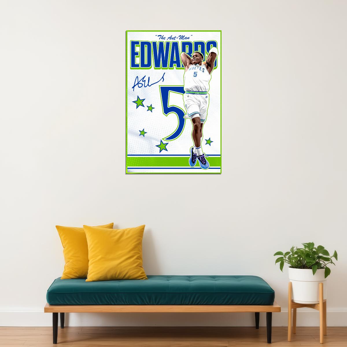 Anthony Edwards Ant Man Basketball Poster Inspirational Sports Print