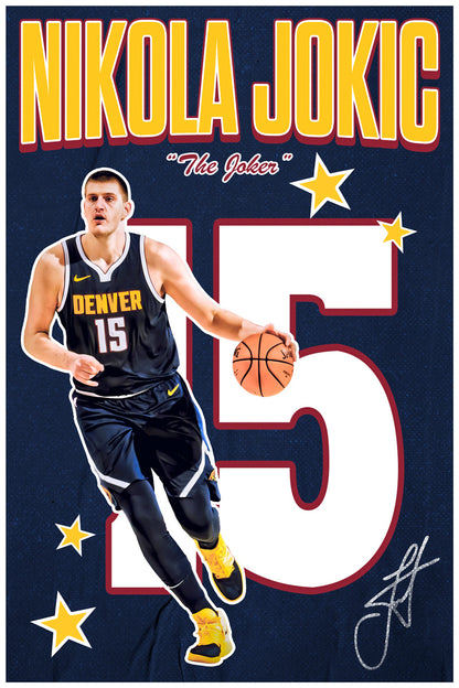 Nikola Jokic Joker Basketball Poster Inspirational Sports Room Decor