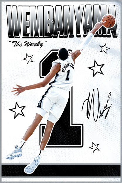 Victor Wembanyama Wemby Basketball Poster Motivational Wall Decor Print