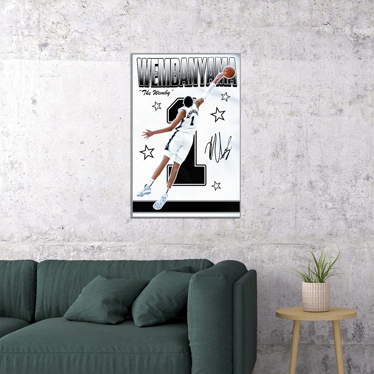 Victor Wembanyama Wemby Basketball Poster Motivational Wall Decor Print