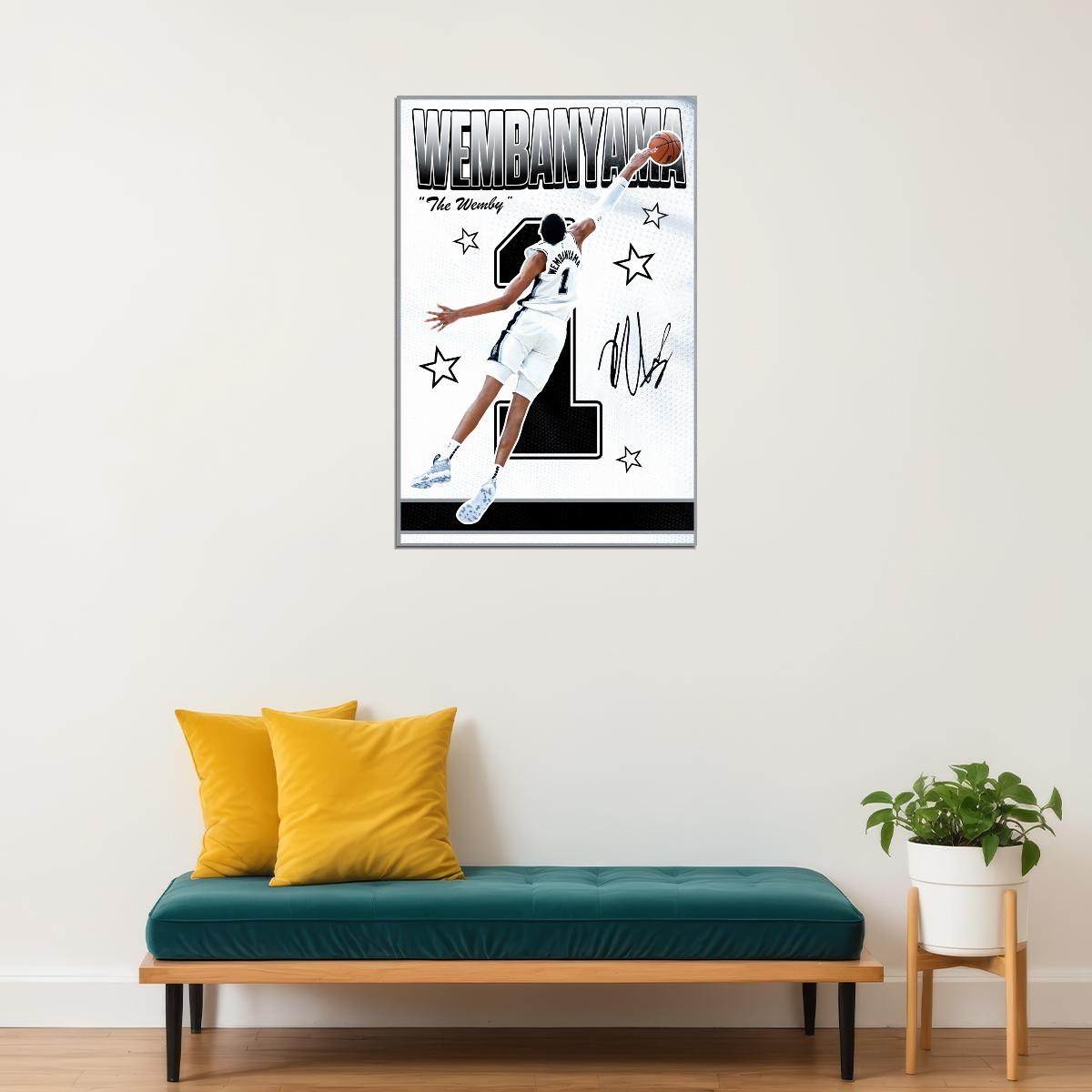 Victor Wembanyama Wemby Basketball Poster Motivational Wall Decor Print